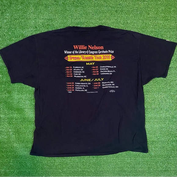 Willie Nelson Summer Tour 2016 Country Music Concert Limited Edition Tee (1/492) - Picture 3 of 6